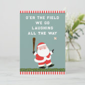 おもしろい 野球 クリスマス ホリデー カード (スタンド正面)