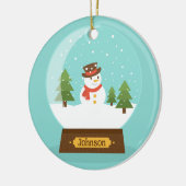 おもしろい!雪だるまオーナメントパーソナライズされた- – 名前の追加 セラミックオーナメント (左)