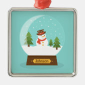 おもしろい!雪だるまオーナメントパーソナライズされた- – 名前の追加 メタルオーナメント (正面)