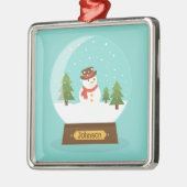 おもしろい!雪だるまオーナメントパーソナライズされた- – 名前の追加 メタルオーナメント (左)