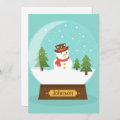 おもしろい!雪だるま招待状パーソナライズされた- – 名前の追加 招待状 (正面/裏面)