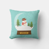 おもしろい!雪だるま装飾用クッションパーソナライズされた – 名前の追加 クッション (正面)
