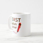 おもしろい、風変り、獣または最も最高のな英語の先生 コーヒーマグカップ (正面左)