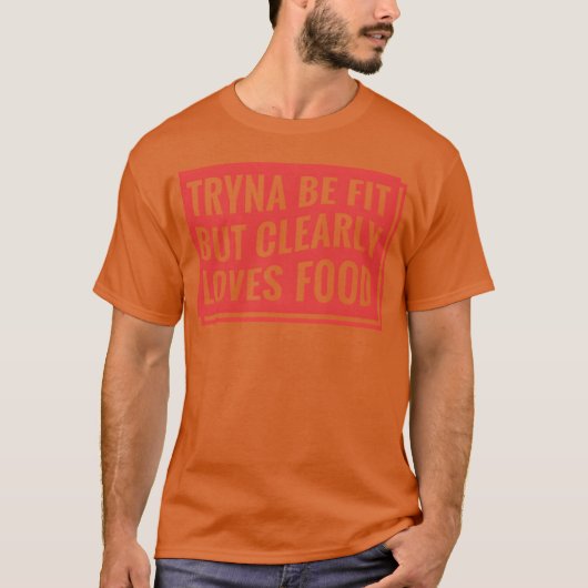おもしろい 食いしん坊 フィットネス Tシャツ (正面)