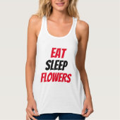 おもしろい!食べSleep Flowers Tank Top タンクトップ (正面)
