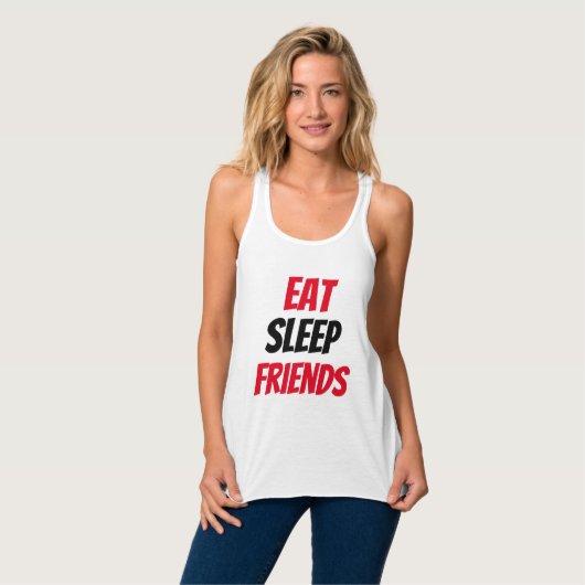 おもしろい!食べSleep Friends Tank Top タンクトップ (正面フル)