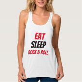 おもしろい!食べSleep Rock & 転が Tank Top タンクトップ (正面)