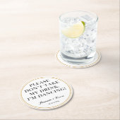 おもしろい「飲み物を飲まない」踊りパーティー引用文 ラウンドペーパーコースター (インサイチュ)