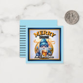 おもしろい 飲み物  レトロ クリスマス ノートカード (正面/裏面インサイチュ)