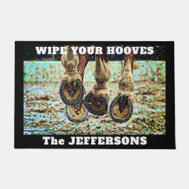 おもしろい「馬の蹄で蹄を拭く」 ドアマット