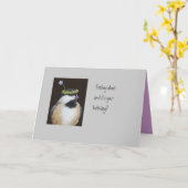 おもしろい《鳥》アメリカゴガラ付き鳥の誕生日カード カード (黄色い花)