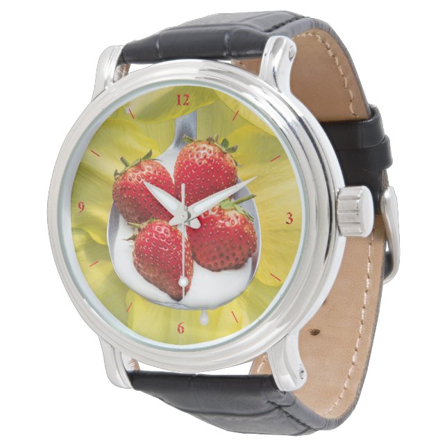 おもしろい（黄色） 腕時計 (アングル)