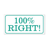 おもしろい「100%右！」 学校先生スタンプ セルフインキングスタンプ (デザイン)