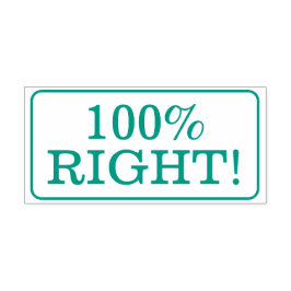 おもしろい「100%右！」 学校先生スタンプ セルフインキングスタンプ