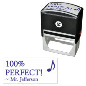 おもしろい「100% PERFECT!」 +教育者カスタム名 セルフインキングスタンプ (インサイチュ)