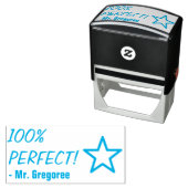 おもしろい「100% PERFECT!」 +教育者ネームラバースタンプ セルフインキングスタンプ (インサイチュ)