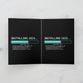 おもしろい 2026年 新年のギーク レトロ ローディング カード (内部)