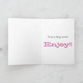 おもしろい、30歳の誕生日、大きなピンク、黒の文字、白。 カード (内部)