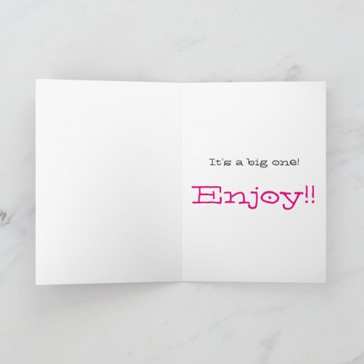 おもしろい、30歳の誕生日、大きなピンク、黒の文字、白。 カード (内部)