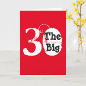 おもしろい、30歳の誕生日、白、赤の黒い文字。 カード (黄色い花)