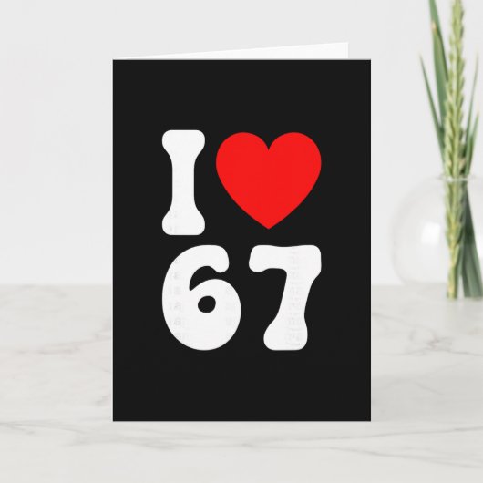 おもしろい！67が好きな人 メモ好きなスラング 六七 6 7 ブラ カード (正面)