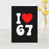 おもしろい！67が好きな人 メモ好きなスラング 六七 6 7 ブラ カード (黄色い花)