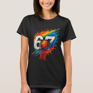 おもしろい 67 バスケットボール シックス セブン 6 7 ミーム 67 Tシャツ