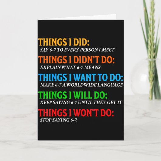 おもしろい 67 ６７ ６ ７ ミーム ６７がしたいこと ６－７ カード (正面)