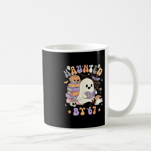 おもしろい 67 67 6 7 ミームに憑りつかれた コーヒーマグカップ (右)
