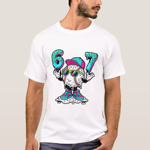 おもしろい 6 7 野球 アイスクリーム Drip Meme Tシャツ