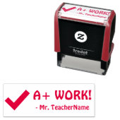 おもしろい"A+作業!" +インストラクター名ラバースタンプ セルフインキングスタンプ (インサイチュ)