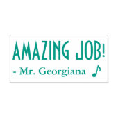 おもしろい「AMAZING JOB!」 +教育者の名前ラバースタンプ セルフインキングスタンプ (デザイン)