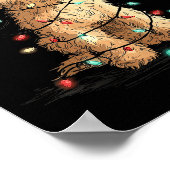 おもしろい Ao クリスマス グラフィックス 犬 ライト好き ポスター (角)