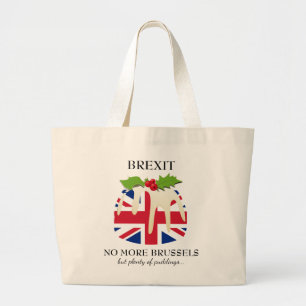おもしろい BREXITブリュッセル クリスマスプリン ラージトートバッグ