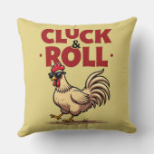おもしろい「Cluck & 転がRooster Cartoonクールデザイン クッション (裏面)