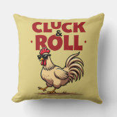 おもしろい「Cluck & 転がRooster Cartoonクールデザイン クッション (正面)