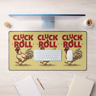 おもしろい「Cluck & 転がRooster Cartoonクールデザイン デスクマット