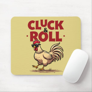 おもしろい「Cluck & 転がRooster Cartoonクールデザイン マウスパッド