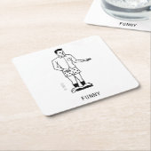 おもしろい - COASTERS スクエアペーパーコースター (アングル)