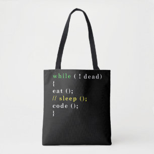 おもしろい Computer Science Programmer 食べ Sleep Code トートバッグ