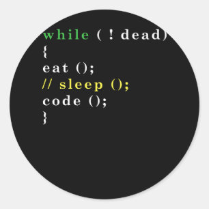 おもしろい Computer Science Programmer 食べ Sleep Code ラウンドシール