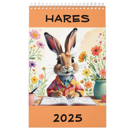 おもしろい, Cute Hares 2025カレンダー カレンダー (カバー)
