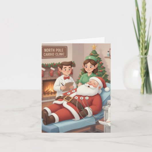おもしろい/EKG Techsの可愛いクリスマスカード カード (正面)