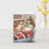 おもしろい/EKG Techsの可愛いクリスマスカード カード (黄色い花)