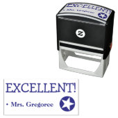 おもしろい「EXCELLENT!」 +先生の名前ラバースタンプ セルフインキングスタンプ (インサイチュ)