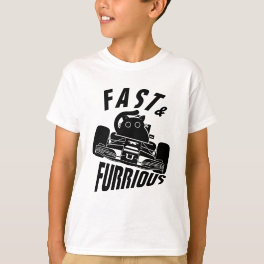 おもしろい furious な車を運転する猫 tシャツ (正面)
