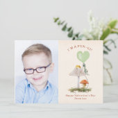 おもしろい-giマッシュルームバレンタインデン写真 カード (スタンド正面)