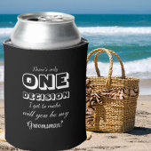 おもしろい - Groomsman Proposal One Decision Black 缶クーラー