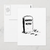おもしろい「Happy 40」墓石 ポストカード (正面/裏面)