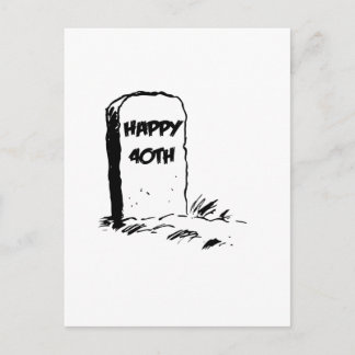 おもしろい「Happy 40」墓石 ポストカード